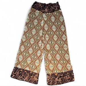 Double D Ranch Brown/Tan Aztec, Floral, and Animal Print Pants, XS